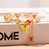 Nuevo Pulsera de Mariposa de Cristal de Imitación Pulsera Sencilla de Cuentas Completas Fuente en Vivo Estudiante Mujeres Joyería Fresca Regalo Japón y Corea del Sur