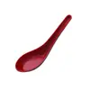 Colher bicolor vermelha e preta com gancho, colher de melamina imitação de porcelana, talher, loja de 2 yuans de Yiwu, utilidades domésticas