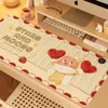 Alfombrilla de ratón calefactable de color crema, calentador de escritorio extragrande, diseño elegante para chicas, adecuada para escritorios de computadora de oficina, proporciona calor para las manos en invierno