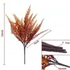 Amazon Transfronterizo Planta Artificial Falsa Planta de Hoja Persa Larga Verde Exterior Protección UV Ramo de Planta Falsa Pasto