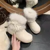 Zapatos de algodón cálidos versátiles con suela alta para aumentar la altura, forro polar, estilo casual y elegante, botas de nieve súper gruesas, nuevo estilo para mujer, modelo 2025