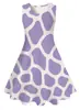 Aliexpress Vestido sin mangas con estampado digital 3D de textura de manchas de vaca para niña Vestido de princesa para niña Verano