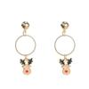 Pendientes largos y creativos de Navidad con forma de gota de aceite, sencillos y frescos, con forma de reno y muletas, joyería de tendencia.