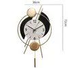 Sofá Estilo Luxo Leve Moderno Decoração de Parede de Fundo Relógio de Parede Quarto Metal Simples Sala de Estar Aço Inoxidável Titânio Pendurado na Parede