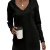 Otoño 2025 Transfronterizo Amazon Temu Europeo y Americano Nueva Chaqueta para Mujer con Capucha y Cordón Cuello en V Talla Grande Sudadera