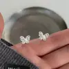 Pendientes de Flor de Lazo Estilo Coreano con Circonita para Mujer, Dulces, de Alta Gama, Elegantes y de Diseño, Pendientes de Lujo de Nicho Accesible