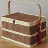 Nueva caja de regalo grande de bambú Zongzi para Año Nuevo, cesta de bambú, embalaje para huevos, alimentos, productos nativos, artículos de Año Nuevo, caja de regalo portátil