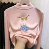 Nova coleção Outono/Inverno 2026: Camiseta de manga comprida para meninas, adequada para crianças maiores, uma camada interna quente e confortável para usar no outono