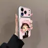 Capa de Celular Menina com Chapéu Rosa Adequada para iPhone 17 Pro Max, Apple 16 Pro, 15 Pro, 16 Pro Max, Design Único