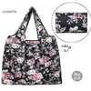 2025 Nueva Bolsa de Compras Plegable Tela Floral Portátil Poliéster Tote Bolsa de Almacenamiento Gran Capacidad Bolsa para la Compra del Supermercado Venta al por Mayor
