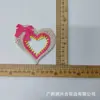 Patch de Flor de Crochê com Aparência Artesanal Retrô Coração Laço Adesivo de Tecido Bordado Solúvel em Água Flor Adesiva para Chapéus Bolsas Decoração de Embalagem Flores