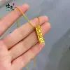 Estilo Tienda de Oro Collar de Arena Dorada con Cubitos de Hielo Cuadrado Brillante Corazón Barra de Oro Pequeña Cadena para la Clavícula Sello de Fortuna de Cubitos de Hielo Cuadrado
