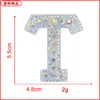 En stock color blanco parche con letras de pedrería pegatinas de tela accesorios para ropa fabricantes de accesorios suministro directo