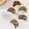 Pasador Grande con Estampado de Leopardo en Forma de Luna Transfronterizo para la Parte Trasera de la Cabeza, Pinza de Tiburón de Gama Alta, Accesorio Versátil para el Cabello