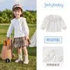 Camisa Blanca de Princesa para Niña, Top de Bebé para Otoño, Cárdigan Francés de Manga Larga con Cuello de Muñeca para Niña de 5 Años