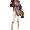 88312 Da Ai Mei Yuan Verano 2025 Top Irregular de Corte Ajustado Leggings Blancos Tendencia de Moda para Mujer