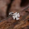 Unha de Osso de Orelha Zircônia de Aço Inoxidável Casual e Personalizada, Joia de Piercing de Unha de Orelha Micro-Embutida Exquisita e Compacta 0.8*6*4mm