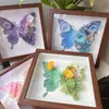 Marco de Fotos de Flor Eterna para el Día de la Madre con Rosa, Exhibidor de Mariposa, Regalo para Maestra, Mamá, Adorno de Regalo para el Día de la Mujer