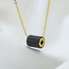 Colgante de Jade Hetian Natural Chapado en Oro con Carácter de Fortuna y Cuentas Cilíndricas de Agujero Grande para Pulsera DIY y Ensartado de Cuentas