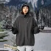 Ootd Chaqueta Polar de Exterior para Hombre Otoño e Invierno de Gama Alta Forro Polar Terciopelo Volcánico Cuello Alto Cárdigan Top Chaqueta para Hombre