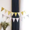 La sala de bodas está decorada con banderines dorados de cinco estrellas, vestido de fiesta de cumpleaños, flor de papel para tirar, decoración de fondo para fiesta de adultos, banderín para tirar