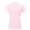 Roupas de Golfe Feminina Camiseta de Manga Curta Verão Proteção Solar Gola Semi-alta Color Block Emagrecedora Roupas Esportivas para Bola