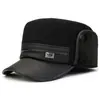 Sombrero para hombres de mediana edad y ancianos, sombrero de invierno tipo gorra plana para papá, sombrero de algodón cálido y grueso a prueba de frío para exteriores, abuelo, hombre mayor
