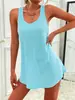 Vestido Regata Feminino Sem Mangas de Verão Transfronteiriço Europeu e Americano Casual Versátil Curto