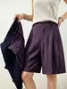 Novos Shorts de Linho Lyocell Tencel de Verão 2026 para Mulheres, Shorts Casuais Finos Versáteis Estilo Old Money Emagrecedores