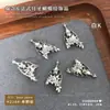 Decoraciones para Uñas de Aleación en Forma de Media Luna Estilo Francés, Colgante de Mariposa Hueca Tridimensional, Uñas Portátiles DIY de Alta Gama con Accesorios de Pedrería Grandes