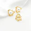 Aretes de Clavo Huecos con Forma de Hoja Dorados en Cobre con Retención de Color Fuerte Accesorios para Pendientes Hechos a Mano DIY Materiales Simples y Versátiles