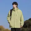 Chaqueta de Trabajo Desmontable 3 en 1 para Hombre Tecyun para Exteriores, Nuevo Estilo Otoño, Cortavientos, para Senderismo y Trekking, con Capucha