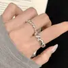 Anillo Minimalista en Forma de Corazón para Mujer, Tamaño Irregular Geométrico, Anillo Abierto Versátil y Elegante, Anillo de Dedo Índice de Moda