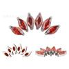 Joyería para perforación corporal de aleación de titanio ASTM F-136 Crown cattle color Zircón engastado ojo de caballo aretes labiales tipo stud punto