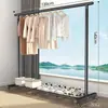Perchero de pie simple, tendedero de doble barra para balcón, perchero para ropa de dormitorio en casa