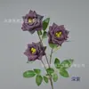 Flores de simulación flores artificiales decoración de sala de estar en casa arte floral realista de alta gama arreglo floral rosa deslumbrante colorido de 3 cabezas
