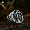 Guerrero de Acero venta caliente transfronteriza anillo de ancla de acero inoxidable al por mayor retro europeo y americano anillo para hombre de acero de titanio timón
