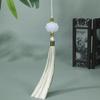 Borla de Jade Blanco Bicolor Borla de Loto de Jade Blanco Flecos Estilo Retro Hanfu Colgante de Oreja Material DIY Abanico Bigote de Abanico Colgante