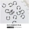 Acessórios de Rebites Populares para Nail Art Transfronteiriços, Tachas Metálicas Estilo Europeu e Americano, Liga Metálica White K Gun Decorações Pretas para Unhas