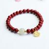 Color Cinabrio Atrae Fortuna y Riqueza Marca Cadena Retro Nuevos Adornos de Mano para el Año Nuevo de las Mujeres Pulseras Atractoras de Fortuna