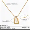 Elegante Collar con Colgante Geométrico de Acero Inoxidable, Corazón de Concha Blanca, Cadena para Clavícula de Acero de Titanio de Alta Gama de Lujo Ligero, Joyería que No se Desvanece