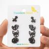 Pendientes de acero inoxidable con diseño de alce, vaca, pug y águila, de Amazon, con combinación de dibujos animados, nuevos y transfronterizos.