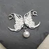 Pingente de Pérola com Cabeça de Fivela Dupla Borboleta Feminino Luxo Leve Design de Nicho Alto Sentido Moda Elegante Pingente Versátil Nova Moda