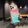 Adecuado para funda de teléfono Apple 18 Pro, funda magnética transparente estilo dopamina para iPhone 17, degradado bicolor 18 PM