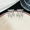Delicados e Doces_ Brincos de Franja com Diamantes Cintilantes Exquisitos, Brincos de Moda Elegantes e Cheios de Diamantes