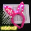 Orelhas de coelho luminosas de pelúcia estendidas com 14 luzes, tiara fofa, pisca-pisca, feira noturna de crianças, barraca de brinquedos para meninas, presente