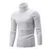 Comércio Exterior Transfronteiriço Malharia Masculina Inverno Novo Gola Alta Engrossado Cor Sólida Listrado Suéter Camada Base Roupas Masculinas