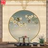 Nueva cortina de bambú china Zen de flores y pájaros, pantalla de elevación de persiana de fondo para sala de té, panel divisor, pintura colgante sin perforaciones, cortina decorativa