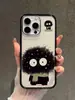 Estuche de Bola de Carbón en Forma de Corazón Adecuado para Teléfono Apple 17 Pro Max, Modelo Nuevo 16 Acrílico 14 Dibujos Animados Lindos 13 Protector
