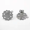 Pendientes de Acero Inoxidable 304 Estilo Bohemio con Patrón Hueco, Pendientes Chapados al Vacío en Oro de 18 Quilates, Joyería DIY